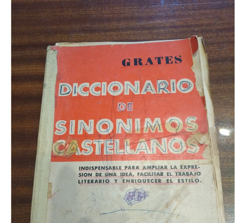 Diccionario Estrada Sin Tapa Y De Sinonimos Castellanos