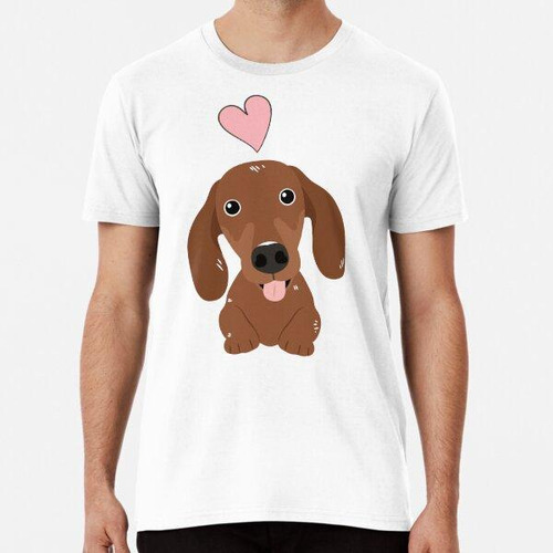 Remera Love Perro Salchicha Dachshund Marrón Rojo Algodon Pr