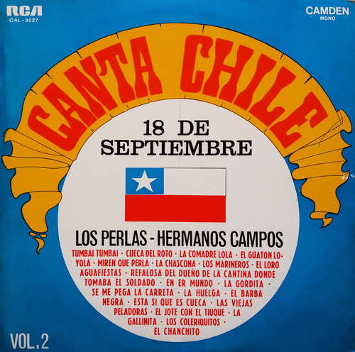 Los Perlas - Hermanos Campos - Canta Chile 18 De Sep V 2 Lp (Usado)