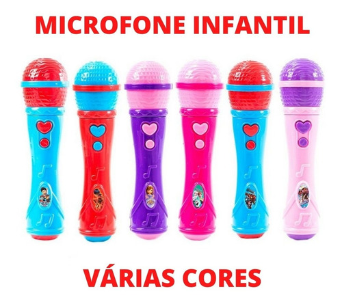 Microfone Infantil Sai A Voz E Toca Musica Brinquedo