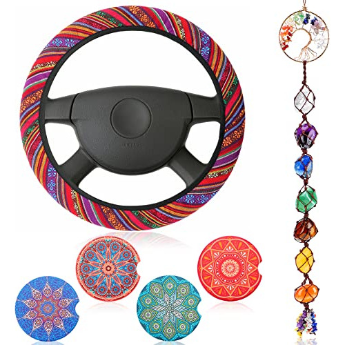 Conjunto De Accesorios Automóvil Mandala De 6 Piezas Q...