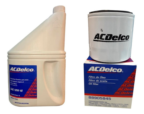 Aceite Acdelco 10w40 4 Litros + Filtro Chevrolet Meriva 1.8