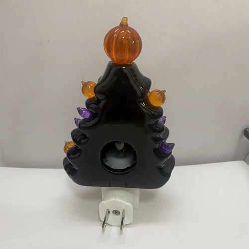 X Árbol De Halloween De Cerámica Led Para Escritorio, Diseño