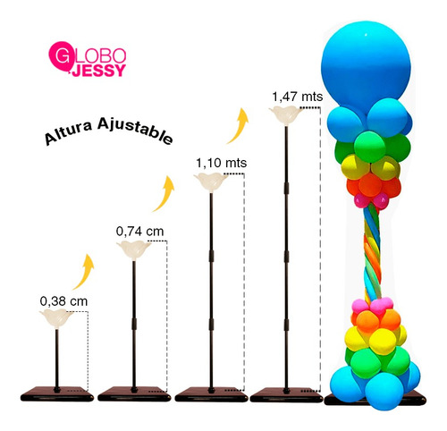 Soporte De Globos De 160 Mts Para Globos De 7 Variilas
