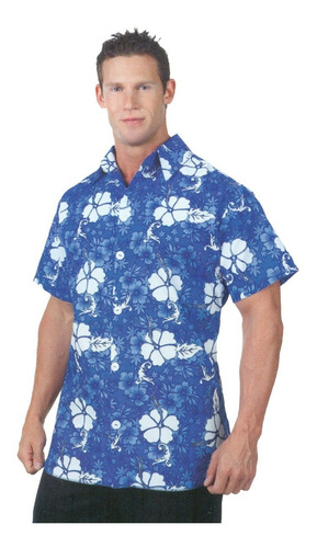 Camisa Hawaiana Para Adulto Color Azul Talla L Halloween