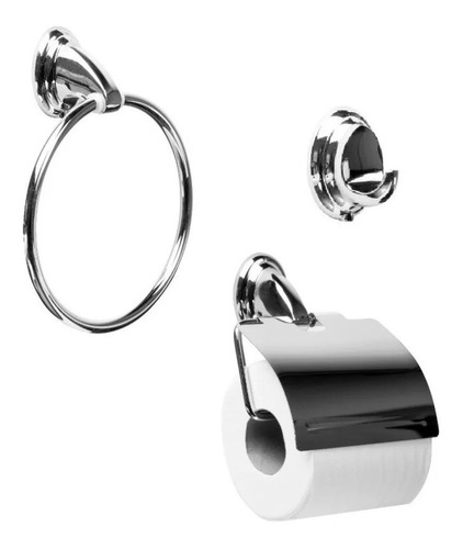 Imagen 1 de 2 de Combo Accesorios Baño Completo Etna Set Juego Metal Garantía Ahora 12 Y 18