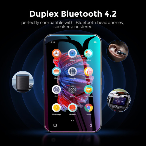 Reproductor Mp3 Timmkoo Q5 72gb Wifi Con Bluetooth 4.0 Azul