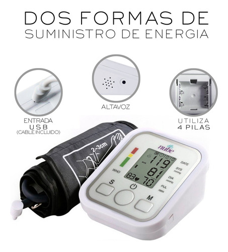 Monitor De Presion Arterial Nube Digital Automatico De Brazo Color Blanco