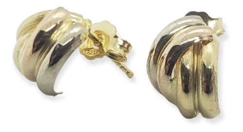 Aros Oro 18k - Estilo Italiano - Tricolor - 2,2 Grs - Ar41