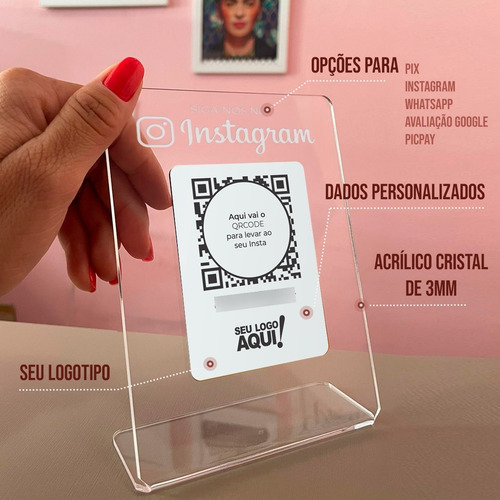 Imagem 2 de 3 de Placa Instagram Em Acrílico E Mdf Gravado Laser
