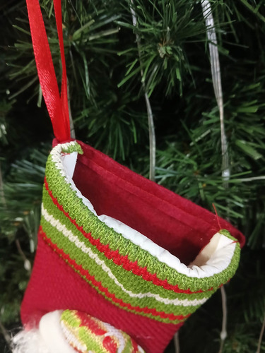 Bota Navidad Deco Diseño Paño Tela Tejido Papa Noel Color Papa Noel H9242