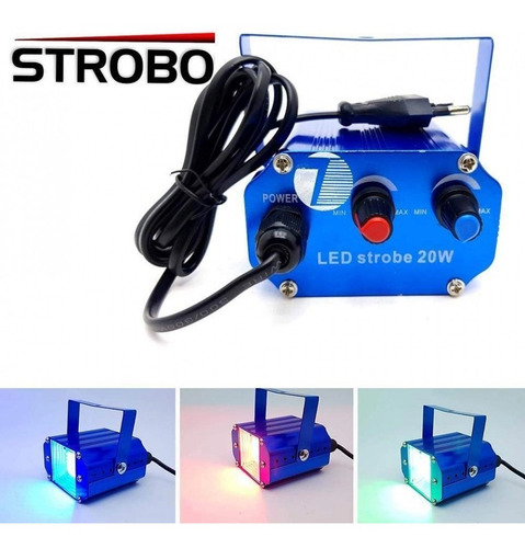Mini Strobo Laser Led Efeito Flash Jogo De Luz Rgb 20w
