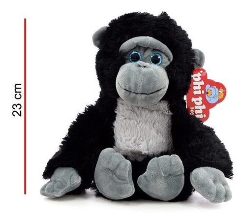 Peluche Mono Con Ojos De Vidrio 23 Cm. Original Phi Phi Toys