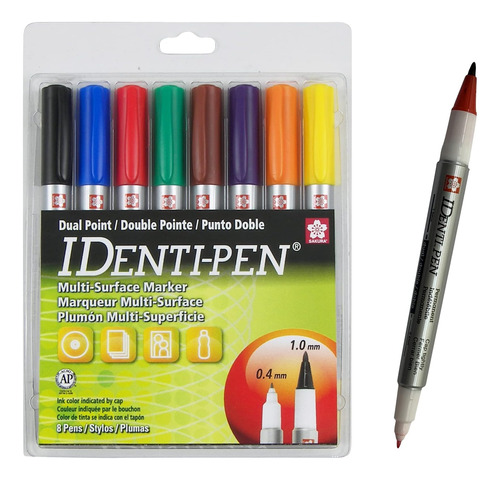 Sakura Identi-pen Permanent Multi-surface Markers, Assorted 