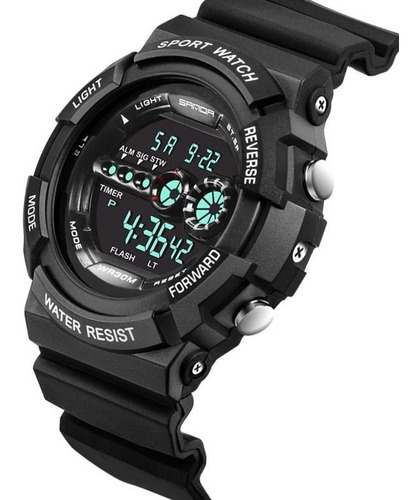 Relógio Sanda 320 Militar Esportivo Preto Original Promoçao