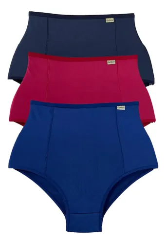 Kit 3 Calcinha Cinta Suplex Alta Modela Cintura