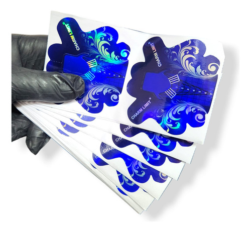 Moldes Para Uñas Esculpidas X 50 Un. Azul Con Corte