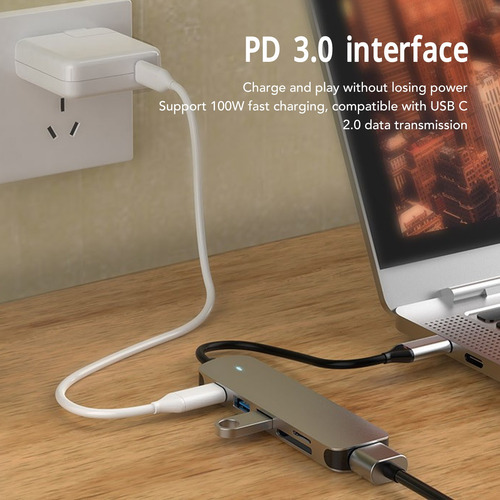 Hub Usb C Adaptador Multipuerto 6 En 1 Para Macbook Windows