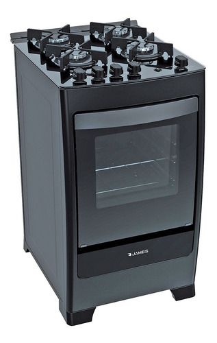 Cocina Gas James C700 N Mesada Vidrio Negro Elegancia 