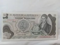 Comprar Billete De Colombia 20 Pesos Del Año 1982