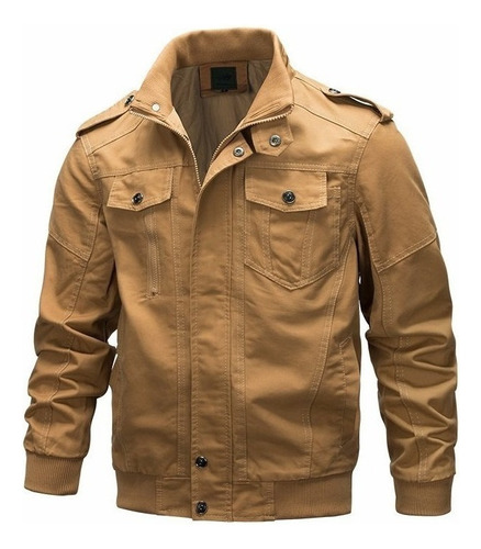 Chaqueta Casual For Hombre Talla Grande Militar