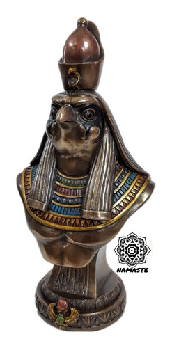 Magnífica Figura Mitológica Dios Egipcio Alcón Busto Horus 