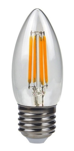 10 X Lámpara Vela Filamento Led E27 4w Velita Cálida - Tbcin