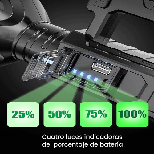 Linterna Reflector Con Tripode Busca Huella Recargable Led Veoquiero