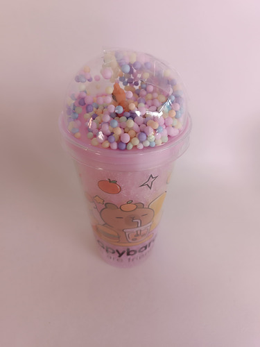 Vaso Con Sorbete Capibara 500 Ml Con Hidrogel Rosa Claro Capirous