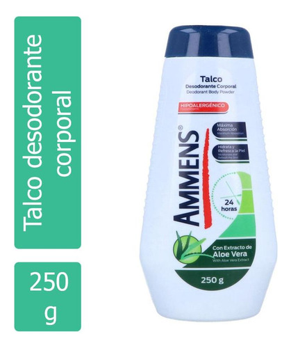 Talco Corporal Ammens Desodorante Aloe Vera 250g