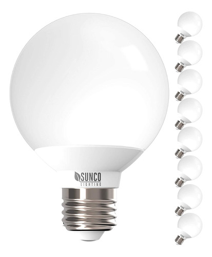 Sunco Lighting Paquete De 8 Globos Led G25  6 W = 40 W  Regu