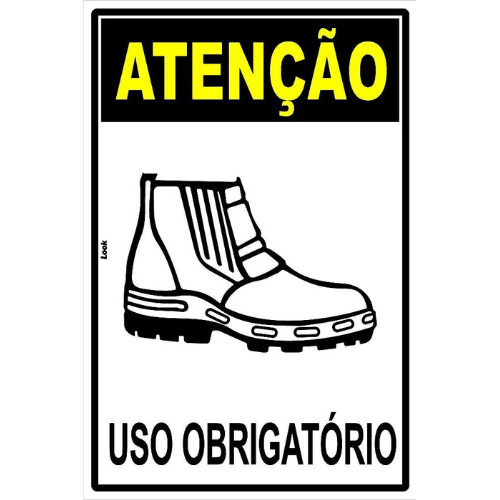 Placa De Uso Obrigatório De Bota/botina/sapato De Segurança