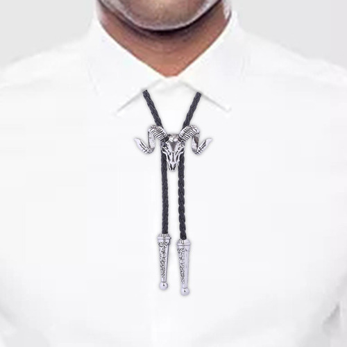 3 Cabeza De Cabra Western Bolo Corbata Corbata Vaquero Plata