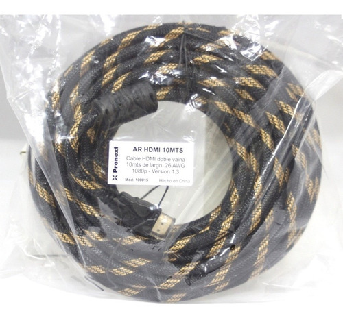 Cable Armado Hdmi-hdmi 10 Mtrs V1.4 Pronext Fullhd 3d 4k