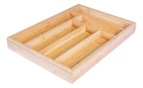 Organizador De Cubiertos Expansible De Madera De Bamb Env o gratis