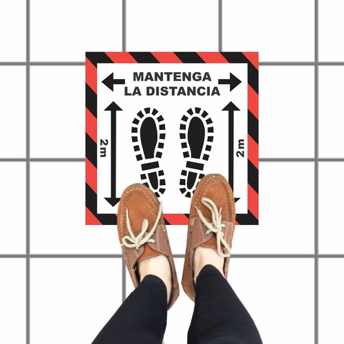 Vinilos Calcos Para Piso Distanciamiento Social X 3 + Regalo