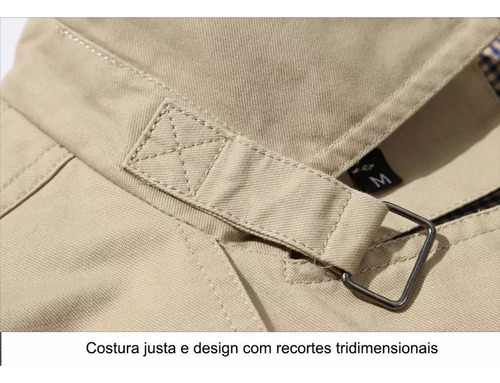 Chaqueta Larga De Hombre De Algodón Con Botonadura Simple
