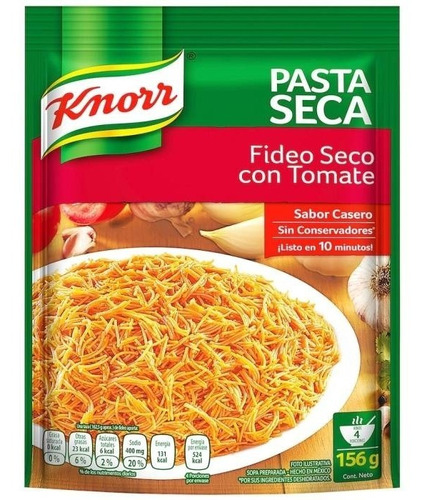 Pasta Seca Fideo Knorr Con Tomate 156 Gr