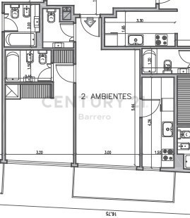 Imagen 3 de 4 de Departamento 2 Ambientes En Recoleta A Estrenar Al Frente Con Balcon