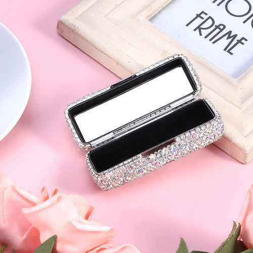 Homfanseec Estuche Para Pintalabios Con Diamantes De Imitaci