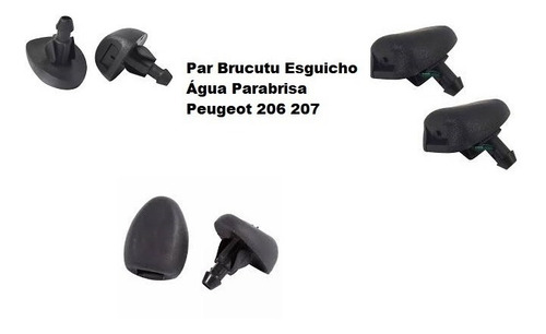 Brucutu Esguicho Limpador Peugeot 206 207 E Sw 2pcs (par)