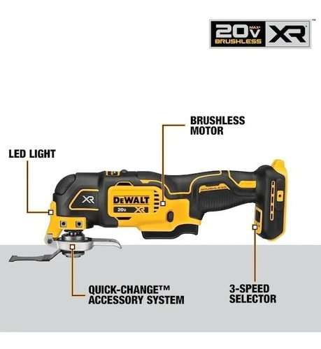 Multiherramienta Oscilante Dewalt 20v De 4 Pzs. Sin Bateria