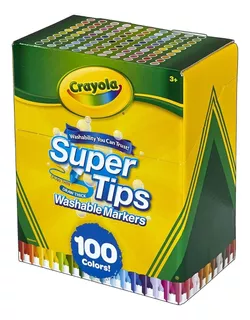 100 Plumones Super Tips Crayola Marcadores Delgados Lavables