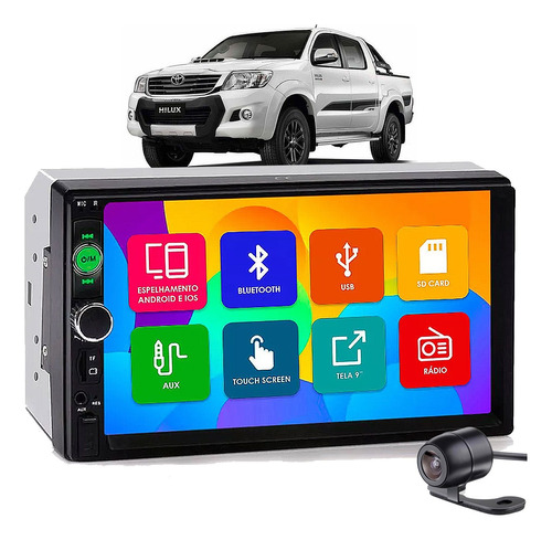 Central Multimidia Hilux 2011 Camera Ré Bluetooth Espelha