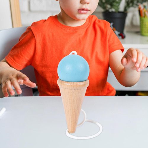 3 Juguetes Para De Equilibrio, Taza Y Pelota De Madera, Azul