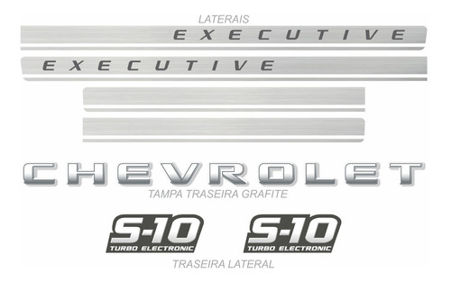 Faixa Adesivo Chevrolet S10 Executive 2009 2011 Grafite