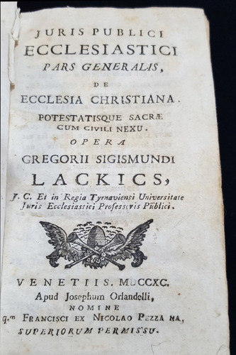 Antiguo Libro Juris Publici Ecclesiastici Pars 7pl 1654