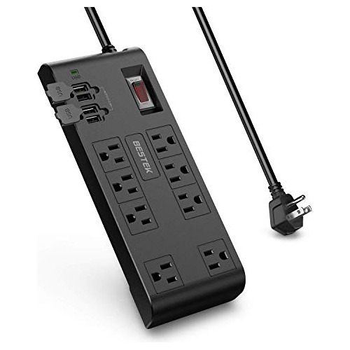 Bestek 8-outlet 6 Pies De Extensión Cord Power Strip 99t4o