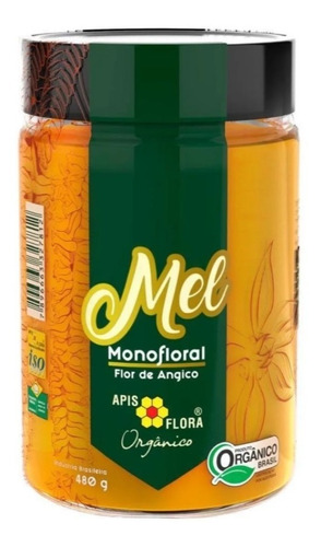 Mel Orgânico Puro Natural De Abelha Angico 480g Apis Flora