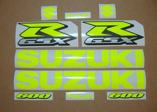 Kit De Calcomanias Neon Amarillo Para Moto Suzuki Gsx-r 600